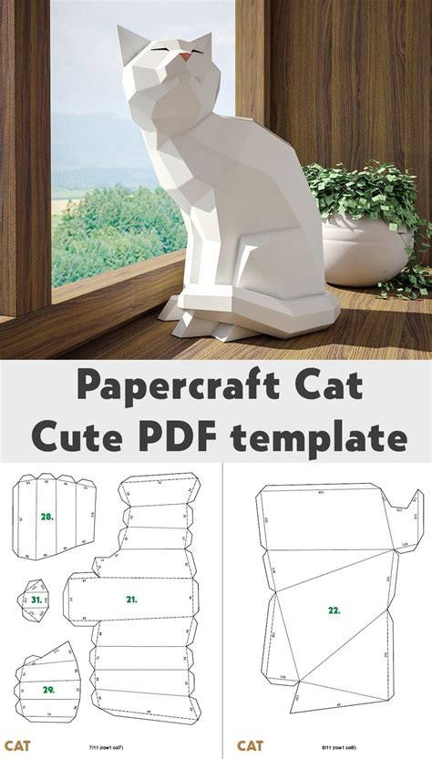 3d Paper Cat Template